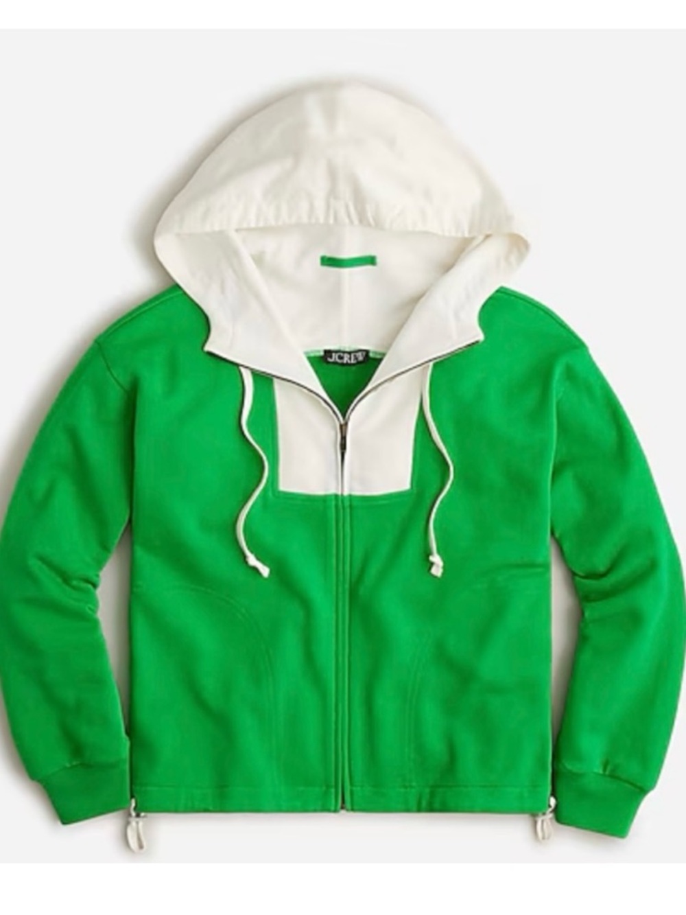BOGO! J. Crew Full-Zip Anorak Oversized Sweatshirt Jacket in Kelly Green Size XS